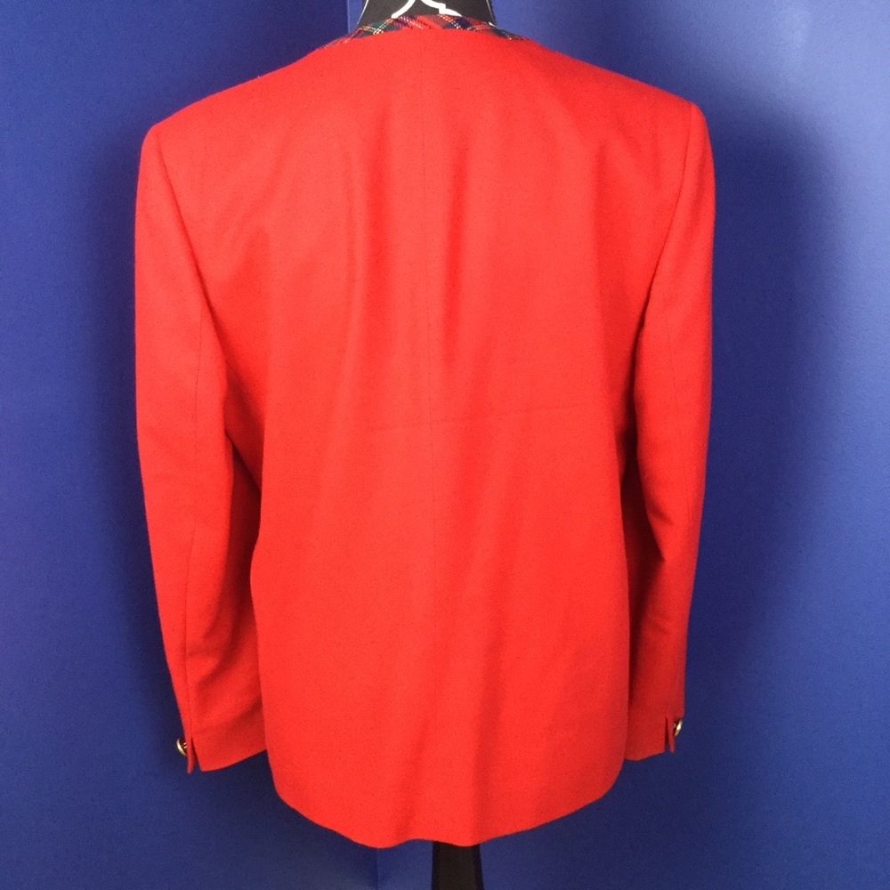 Pendleton Plaid Trim Vintage Virgin Wool Blazer - image 2